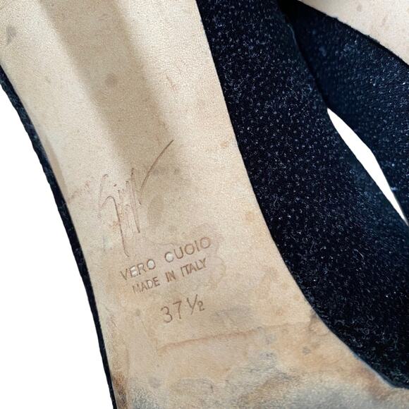 Giuseppe Zanotti Bimba Franklin Velvet Glitter Ankle Boots size 7.5 37 1/2 - Picture 7 of 7